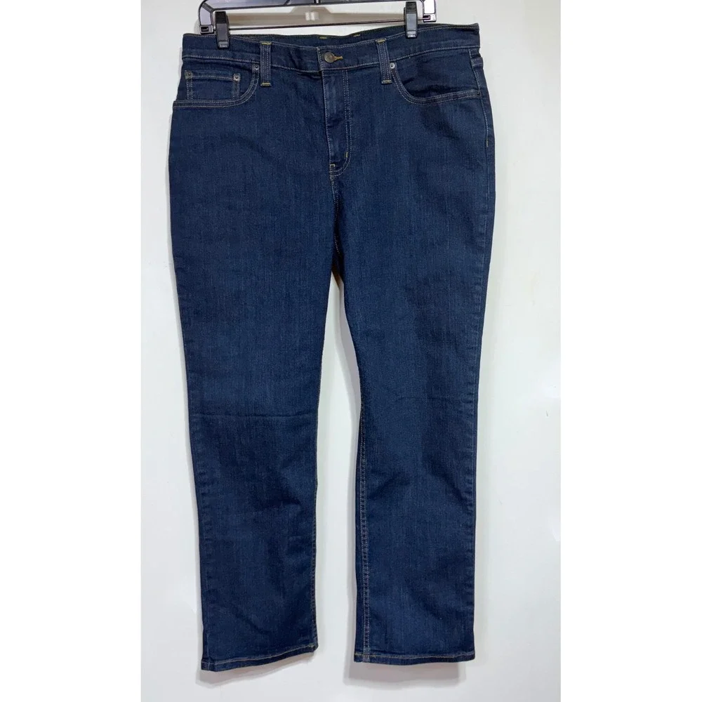 LL Bean BeanFlex Standard Athletic Jeans 36x29 Dark Wash CoolMax Stretch 507485